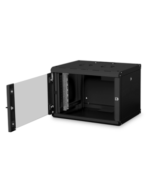 Digitus | Wall Mounting Cabinet | DN-19 07-U-SW | Black | IP protection class: IP20 Front door: Glass door, single opening Cabin