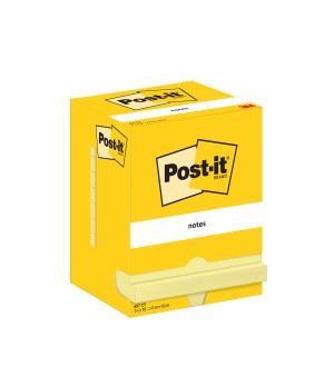 Lipnūs lapeliai Post-it, 76x102mm, pakuotėje 12 blokelių po 100 lapelių, geltona