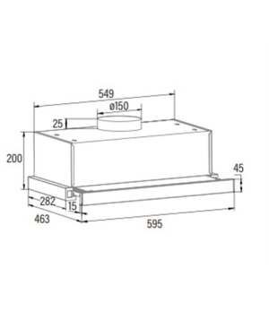 CATA | TFB-5160 BK | Telescopic | Energy efficiency class C | Width 59.5 cm | 300 m³/h | Mechanical control | LED | Black