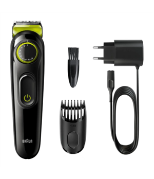 Braun | Beard Trimmer | BT3323 | Cordless | Number of length steps 20 | Black/Green