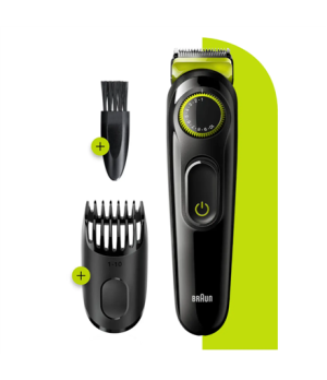 Braun | Beard Trimmer | BT3323 | Cordless | Number of length steps 20 | Black/Green