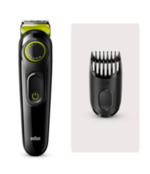 Braun | Beard Trimmer | BT3323 | Cordless | Number of length steps 20 | Black/Green