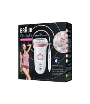 Braun | SES 9890 SensoSmart | Epilator | Number of power levels 2 | Wet & Dry | White/Rose