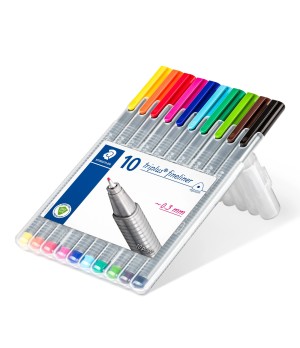 Rašiklis STAEDTLER TRIPLUS FINELINER 334, 0,3 mm, 10 spalvų rinkinys