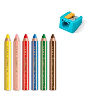 Spalvoti pieštukai STAEDTLER Buddy 3in1, 6 spalvų