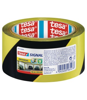 Lipni žymėjimo juosta TESA Signal , PP, 50mm x 66m, geltona-juoda