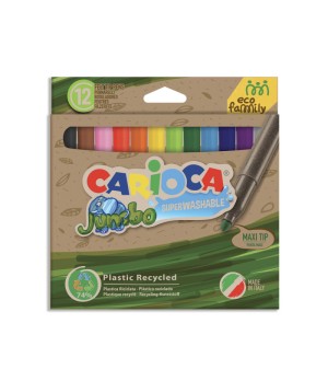 Flomasteriai CARIOCA JUMBO ECOFAMILY, 12 vnt.