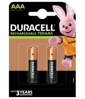 Įkraunamos baterijos DURACELL AAA 750 mAh, 2 vnt