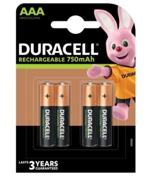 Įkraunamos baterijos DURACELL AAA 750 mAh, 4 vnt