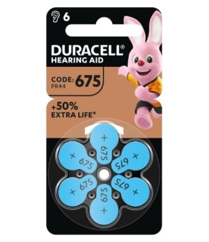 Baterijos klausos aparatui DURACELL 675 PR44, 6 vnt