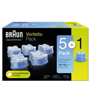 Braun CCR5 + 1 cleaning cartridges, 6 pack