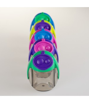 "MIGOO" plastikinis dvigubas drožtukas, 5 mišrios spalvos plastikinėje dėžutėje