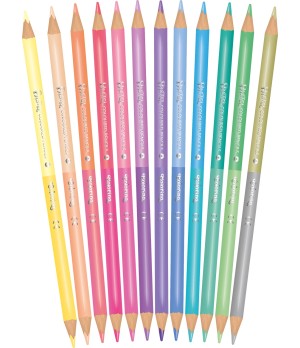Spalvoti pieštukai Colorino Pastel, 12 vnt./24 spalvų