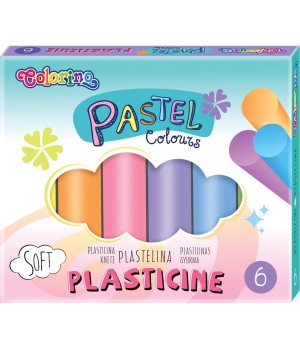 Plastilinas COLORINO Pastel, 6 pastelinių spalvų