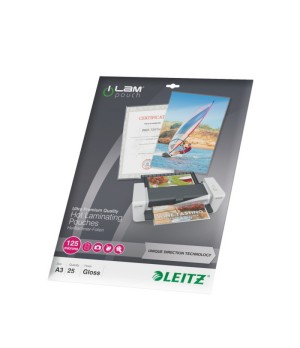 Laminavimo vokeliai Leitz A3,125 mic. UDT, 25vnt, blizgūs