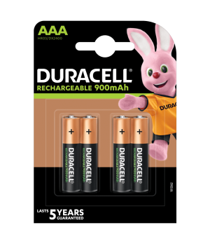 „Duracell Recharge 900 mAh“ AAA baterijos, 4 baterijų pakuotė