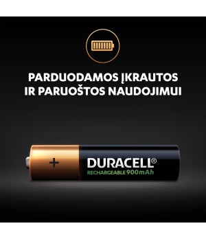 „Duracell Recharge 900 mAh“ AAA baterijos, 4 baterijų pakuotė