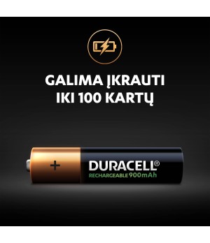 „Duracell Recharge 900 mAh“ AAA baterijos, 4 baterijų pakuotė