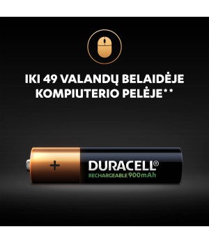 „Duracell Recharge 900 mAh“ AAA baterijos, 4 baterijų pakuotė