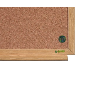 Baltoji magnetinė ir kamštinė lenta BI-OFFICE EARTH Combo 90x60, ąžuolo rėmas