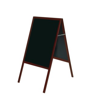 Dvipusė pastatoma kreidinė lenta BI-OFFICE 90x120, 150 cm aukštis, juodas rėmas, juoda lenta