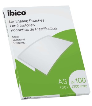 Laminavimo vokeliai Ibico, A3, 303x426 mm, 100 mik., blizgūs, 100 vnt.