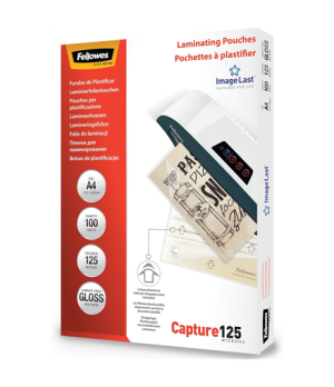 Fellowes | Laminating Pouch PREMIUM | A4 | Glossy | Thickness: 125 micron, Qty Per Pack: 100 pcs Ideal for notices, craft materi