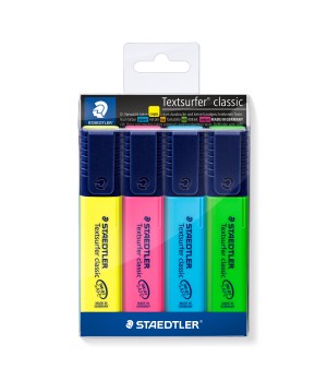 Teksto žymekliai STAEDTLER TEXTSURFER 364, 4 spalvų rinkinys