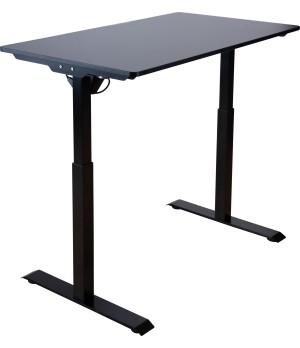 Reguliuojamo aukščio stalas SUN-FLEX®EASYDESK ELITE, elektrinis, vieno variklio, juodas rėmas, 120x60 cm juodas stalviršis