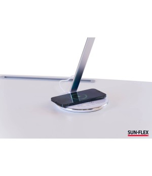 Stalinis šviestuvas  SUN-FLEX®QLITE™ su belaidžiu integruotu telefono įkrovikliu, baltas