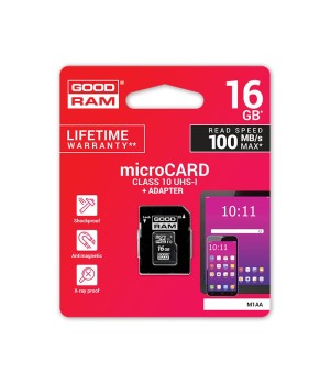 Atminties kortelė MICRO CARD cl 10 UHS I, 16GB + adapteris