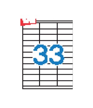 Lipnios etiketės APLI, 70 x 25,4 mm, A4, 33 lipdukai lape, 100 lapų, balta