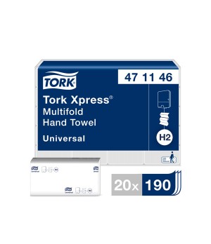 Rankšluostis TORK XPRESS Multifold 471146, 2 sl., 23,4 x 21,3 cm, balta sp. su lapų raštais