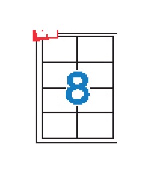 Lipnios etiketės APLI, 97 x 67,7 mm, A4, 8 lipdukai lape, 100 lapų, balta