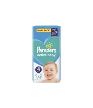 Sauskelnės PAMPERS Active Baby-Dry, Value Pack Plus, 4 dydis, 9-14 kg, 58 vnt.