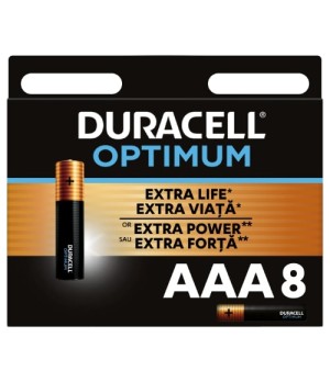 Baterijos DURACELL Optimum, AAA, 8 vnt.