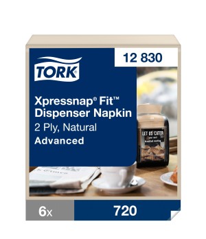 Natūralios servetėlės,TORK Xpressnap Fit dozatoriui N14, 720 vnt, 12830