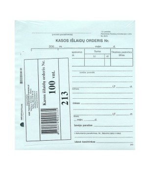 Kasos išlaidų orderis Nr. A6V, 14,5 x 15 cm