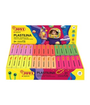 Plastilinas JOVI FLUOR, 30vnt: 6 spalvos po 5 vnt.