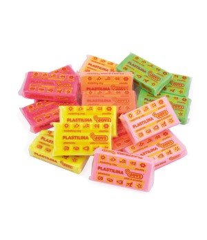 Plastilinas JOVI FLUOR, 30vnt: 6 spalvos po 5 vnt.