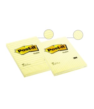 Lipnūs lapeliai Post-it, 102 x 152 mm, 100 lapelių, linijomis, geltona