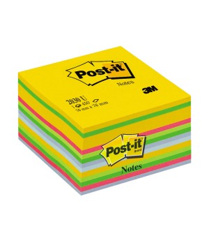 Lipnūs lapeliai Post-it Ultra kubas, 76 x 76 mm, 450 lapelių, įvairios spalvos