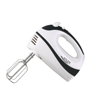 Adler | Mixer | AD 4205 b | Hand Mixer | 300 W | Number of speeds 5 | Turbo mode | White/Black