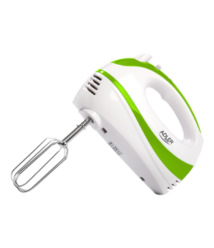 Adler | Mixer | AD 4205 g | Hand Mixer | 300 W | Number of speeds 5 | Turbo mode | White/Green