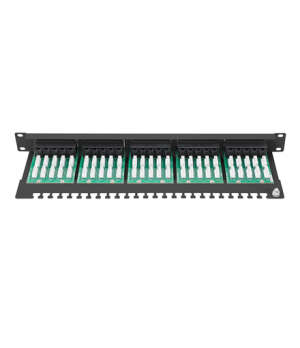 Digitus Patch Panel DN-91350-1-B Black 48.2 x 4.4 x 10.9 cm Category: CAT 3 Ports: 50 x RJ45 Retention strength: 7.7 kg Insertio