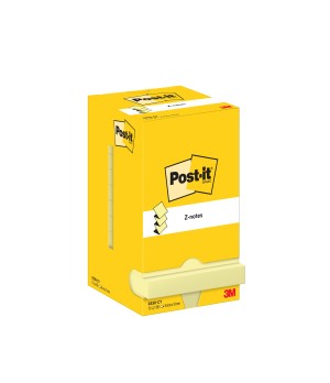 Lipnūs lapeliai  Post-it Z-Notes, 76 x 76 mm, pak. -12 blokelių po 100 lapelių, kanarėlės geltona