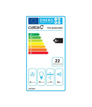 CATA | Hood | TFH-6430 GWH | Telescopic | Energy efficiency class A+ | Width 60 cm | 395 m³/h | Touch Control | LED | White