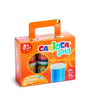 Dažai piešti pirštais mažyliams CARIOCA BABY 2+, 6 x 80 ml