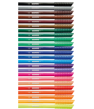 Flomasteriai KORES FINE TIP, 24 spalvų