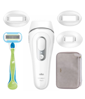 Braun | Epilator | PL3233 Silk-expert Pro 3 IPL | Bulb lifetime (flashes) 300.000 | Number of power levels 3 | White/Silver